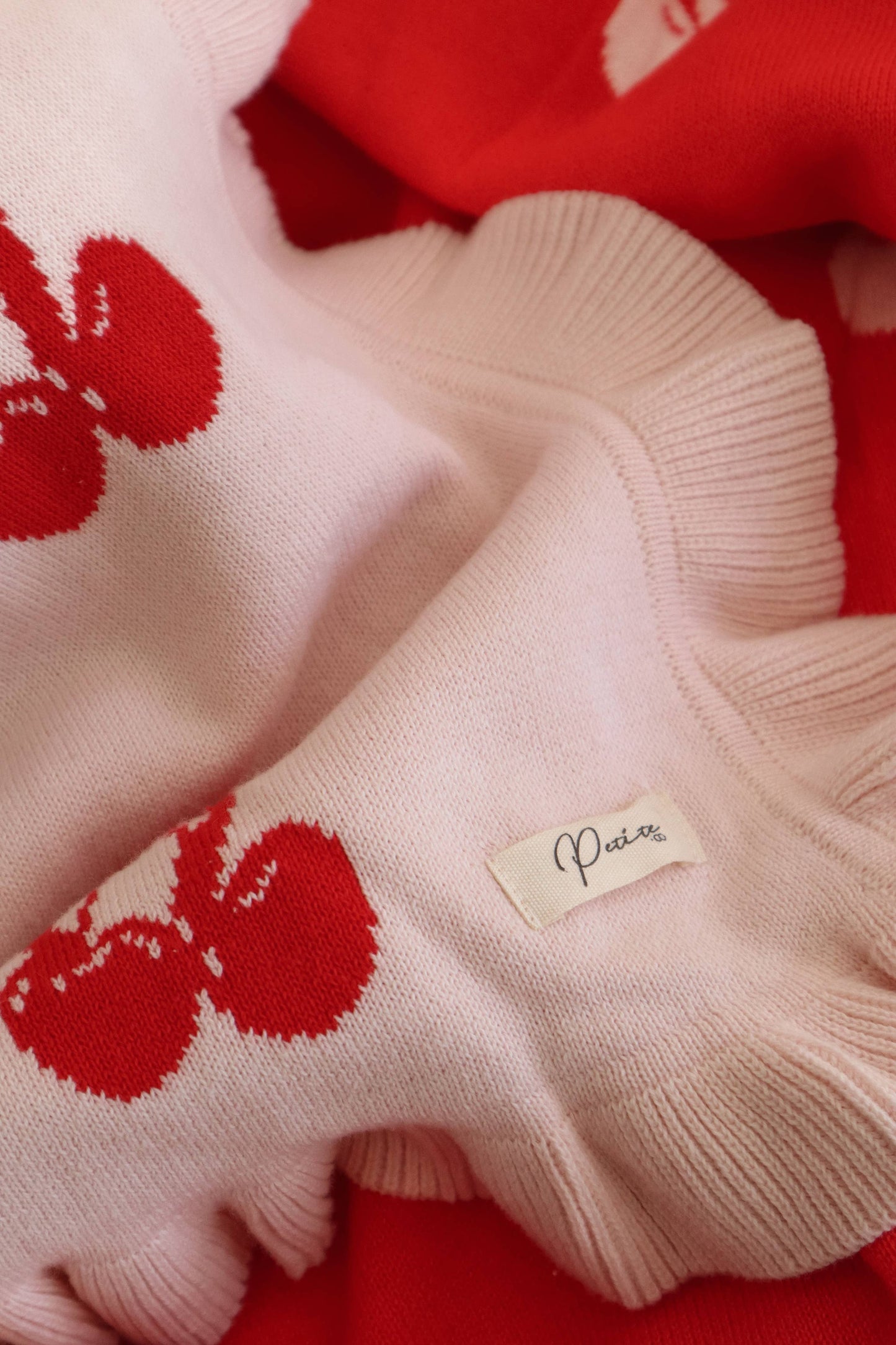 Petite + Co - FRILL CHERRY BOW BLANKET | REVERSIBLE