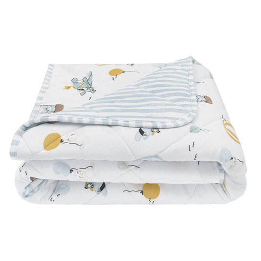 Reversible Quilted Cot Comforter - Up Up & Away