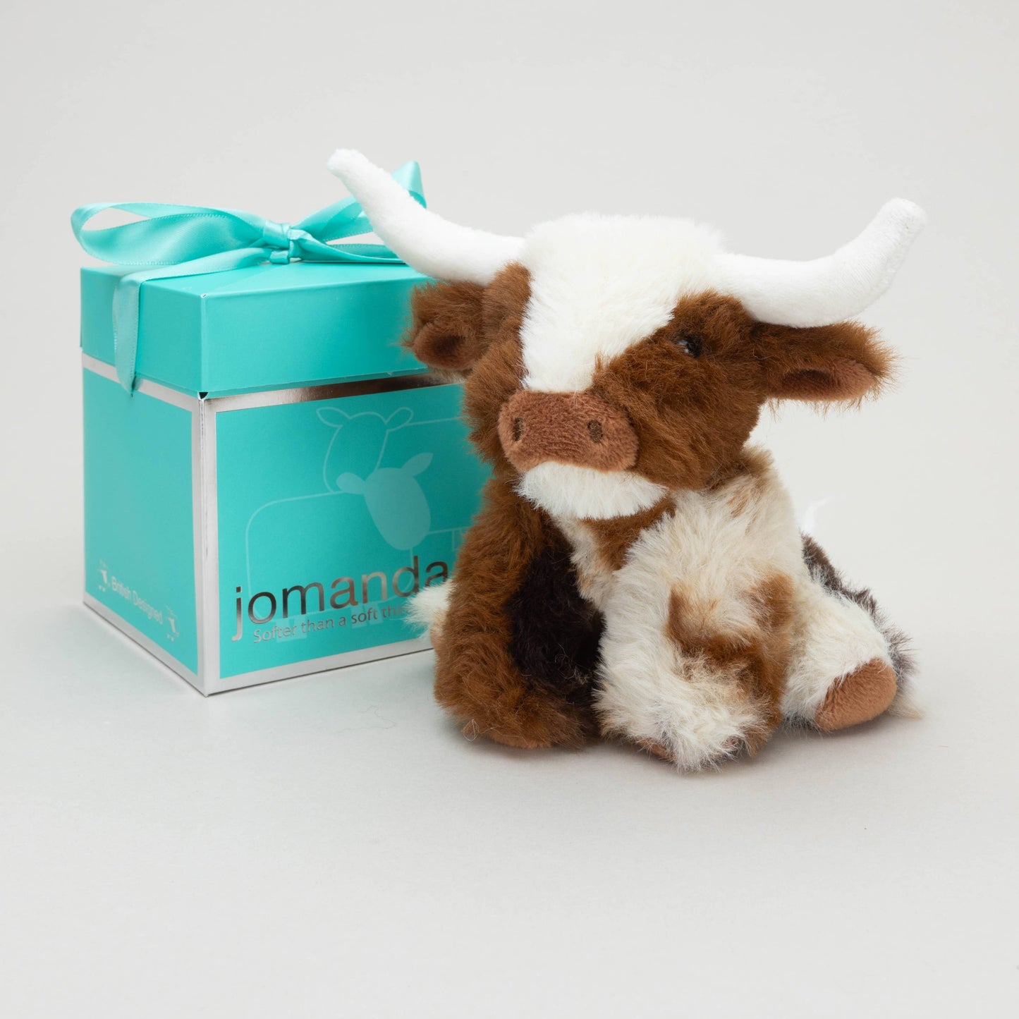 Texas Longhorn Highland Cream Brown Mini Soft Toy Cow 11cm