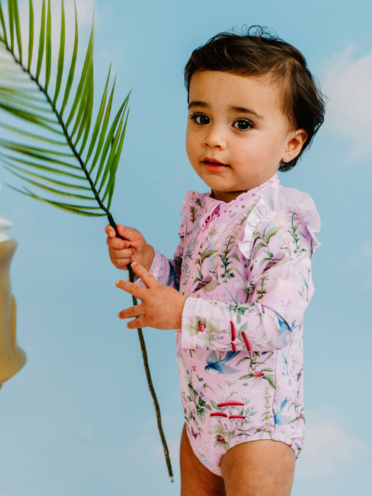 Fleur Harris - 'Fairyland' Baby One Piece Swimsuit - Pink Lavender