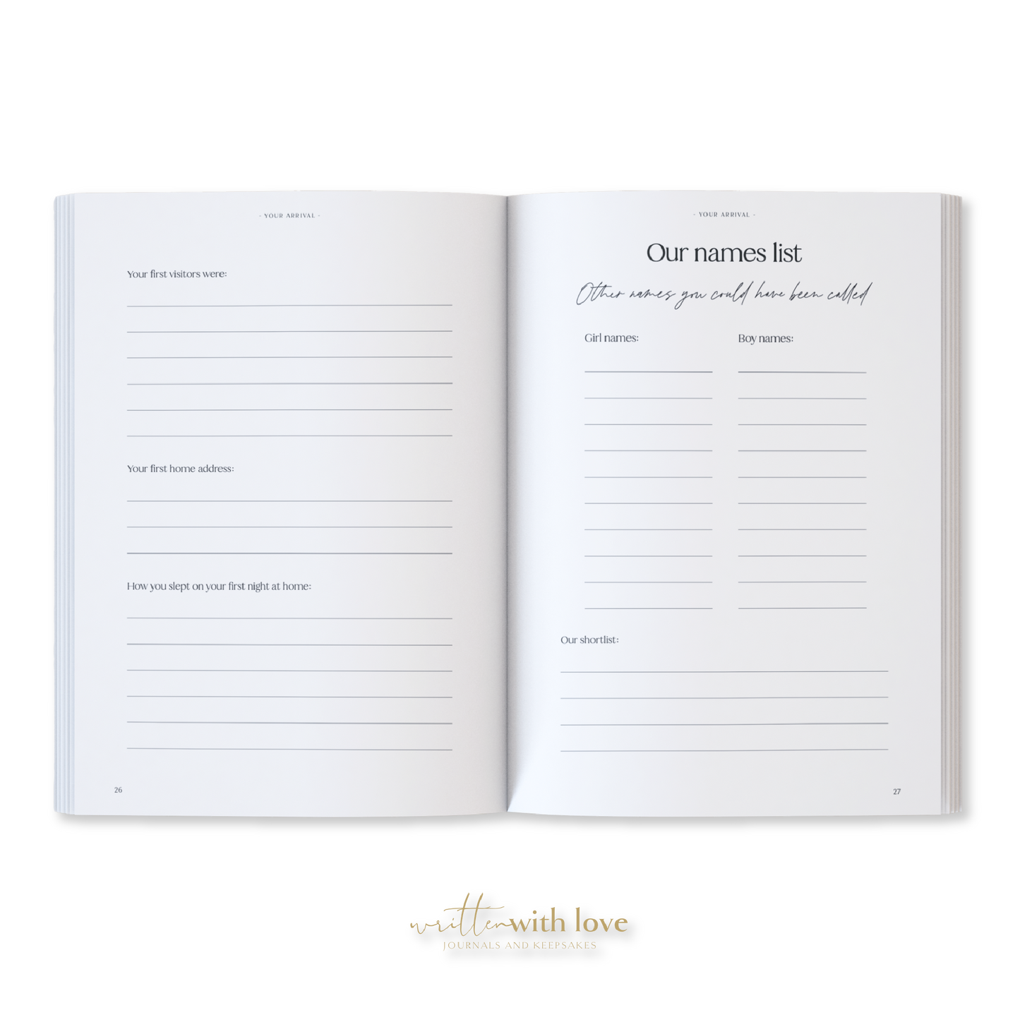 Written With Love - Baby Memory Book with Keepsake Box - Oatmeal