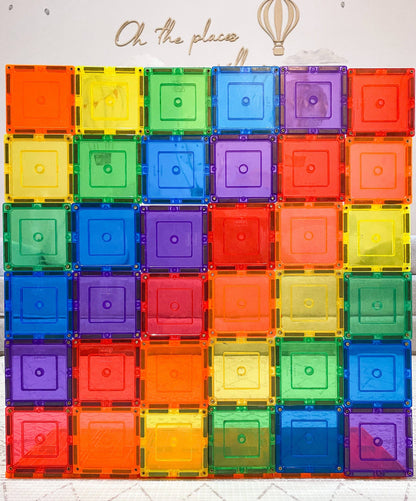 Learn and Grow Toys - Learn & Grow Magnetic Tiles - Small Square Pack (36 piece)