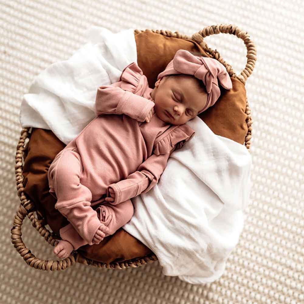 Snuggle Hunny - Rose Ribbed Organic Topknot