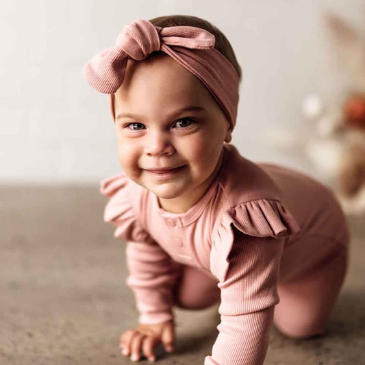 Snuggle Hunny - Rose Ribbed Organic Topknot