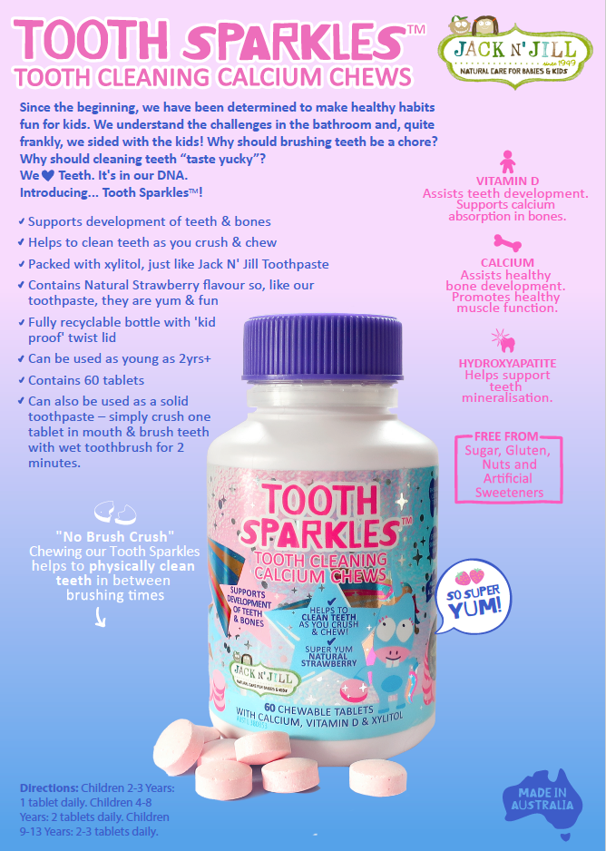 Jack N' Jill Kids - Tooth Sparkles 60 pack - Tooth Cleaning chews