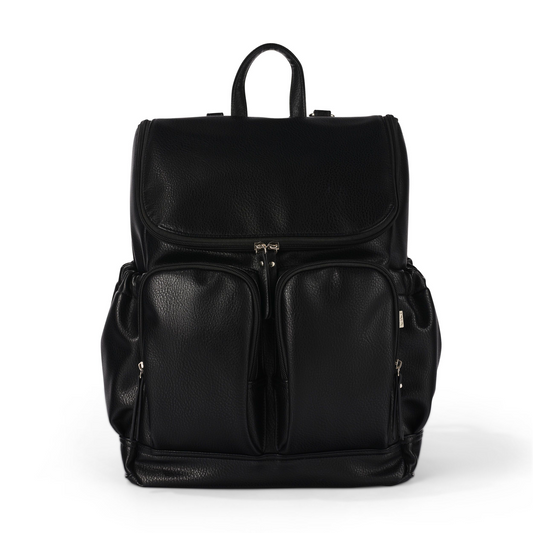 OiOi - Signature Nappy Backpack - Black Dimple Vegan Leather