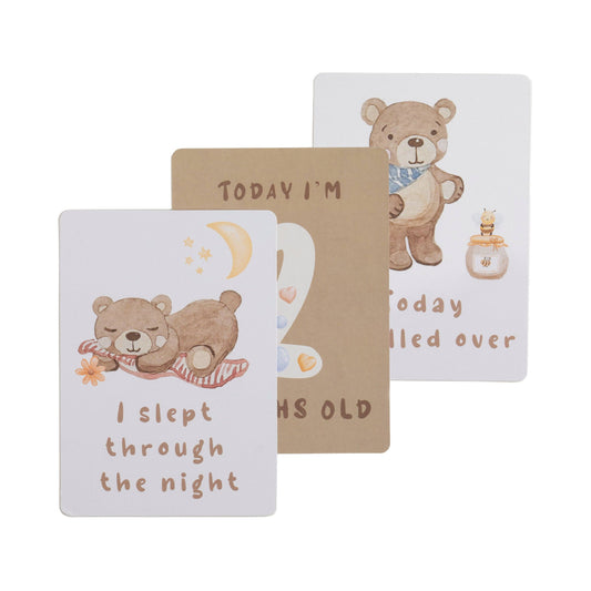 Living Textiles - Milestone cards - Cuddly Bear