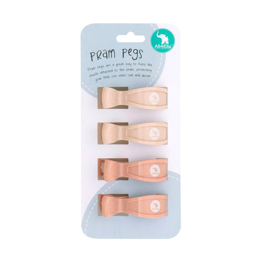 All4Ella - Pram Pegs 4pk - Cream/Peach
