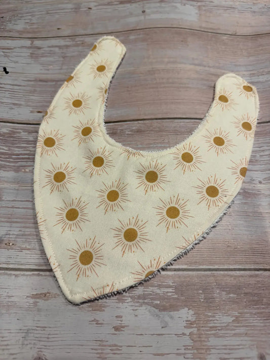 Finished with a Kiss - Baby Bib - Dribble Bib - Boho Suns