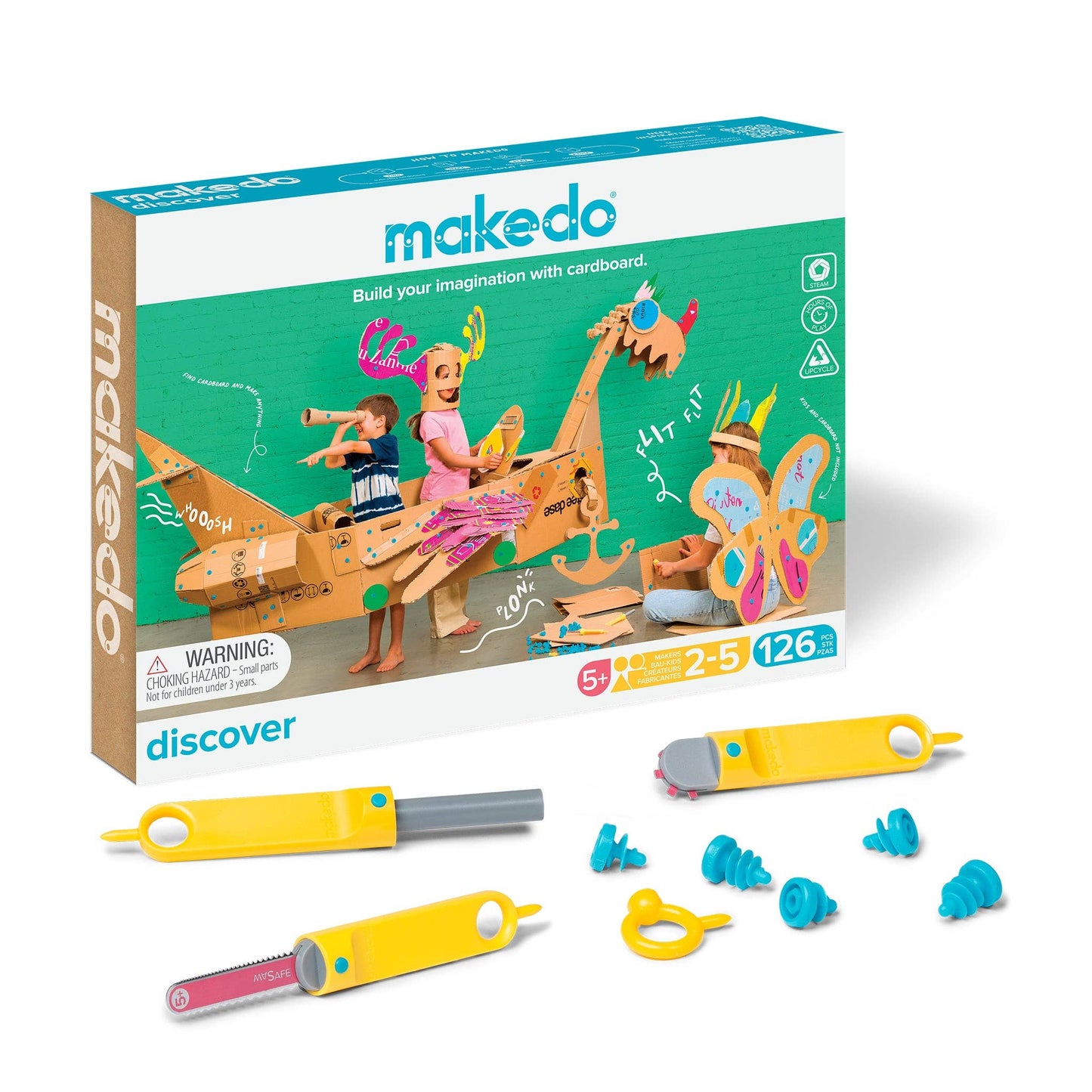 Makedo Australia - Discover Kit | Makedo Cardboard Construction for 2-5 Makers