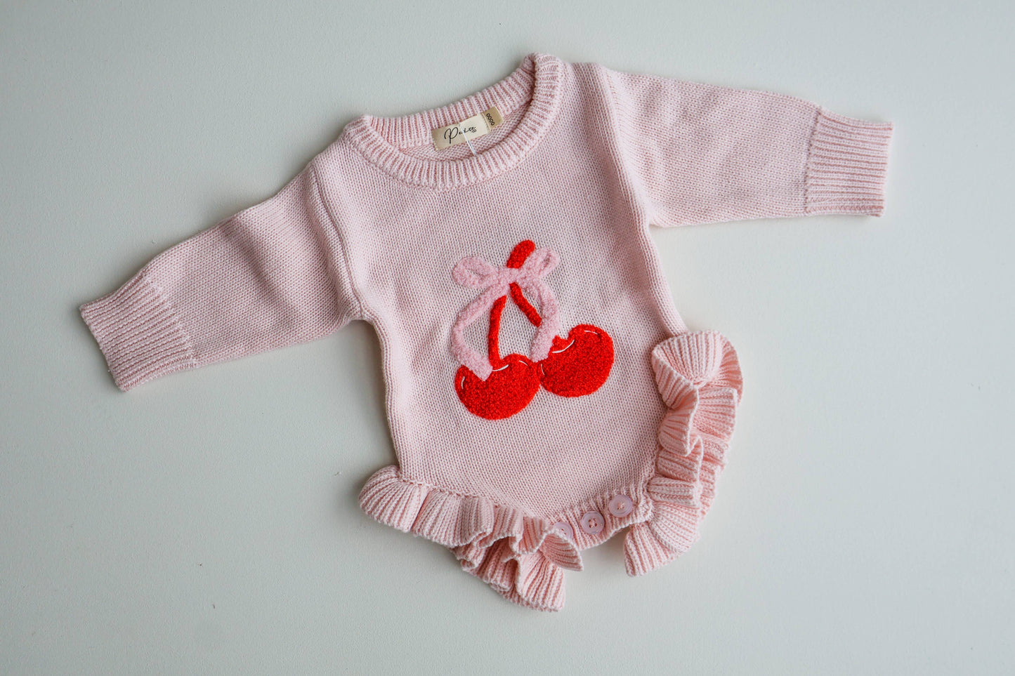 Petite + Co - CHERRY BOW FRILL ROMPER