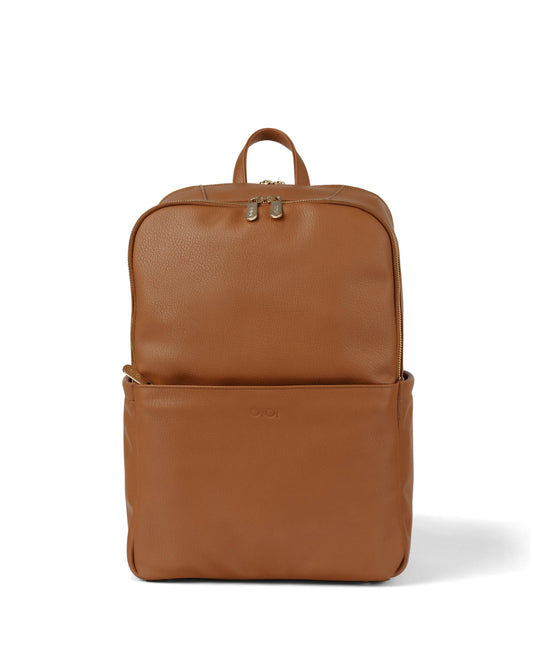 OiOi - Multitasker Nappy Backpack - Chestnut Brown Vegan Leather