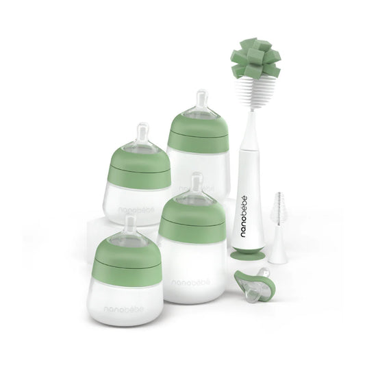 Nanobebe Flexy Silicone Feeding Set - Sage