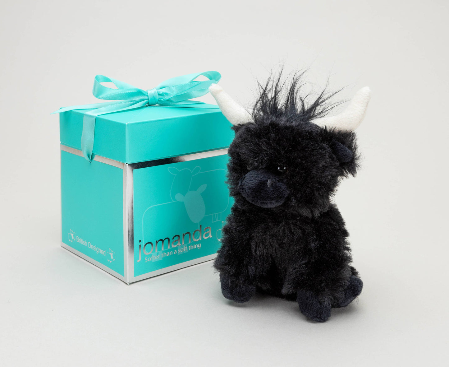 Black Mini Longhorn Highland Black Cow - 11cm