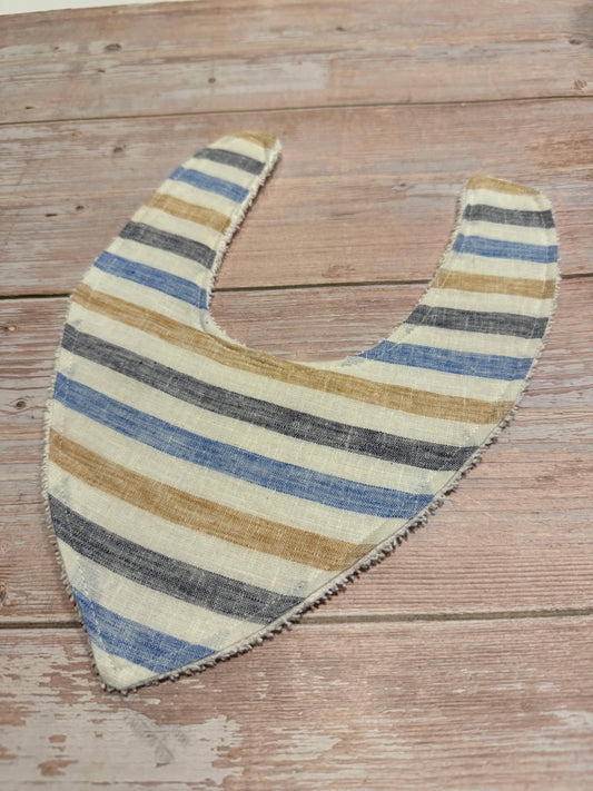 Finished with a Kiss - Baby Bib - Dribble Bib - blue stripes 