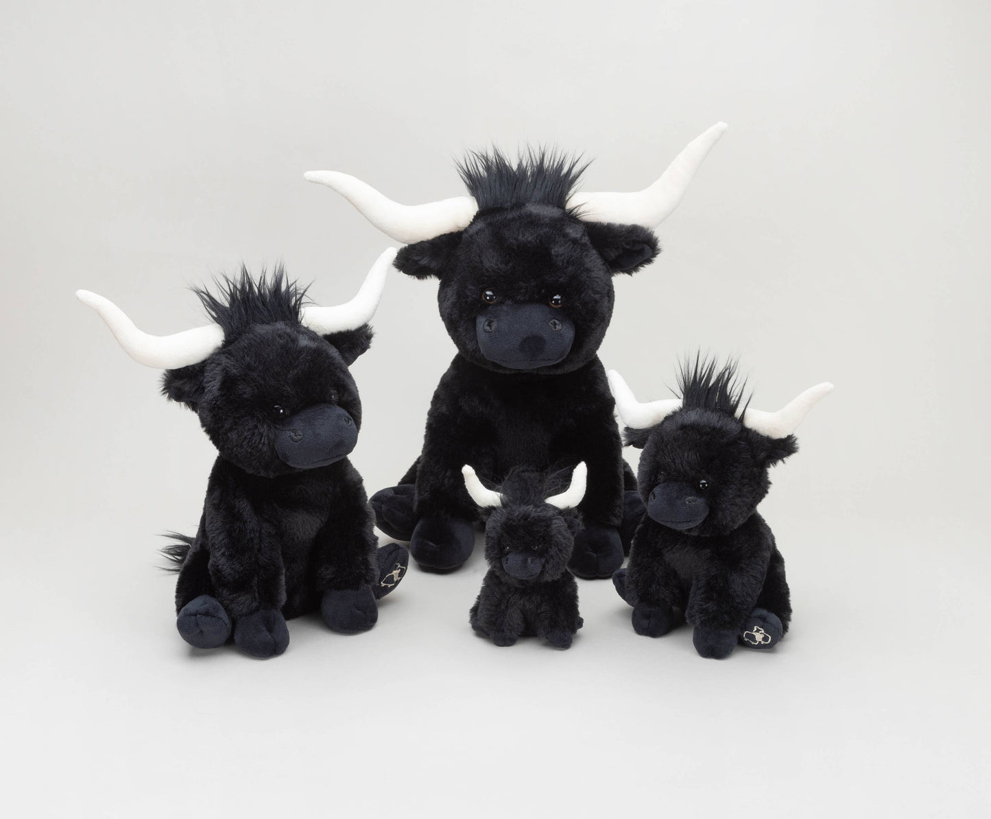 Longhorn Black Highland Cow 18cm Soft Plush Toy