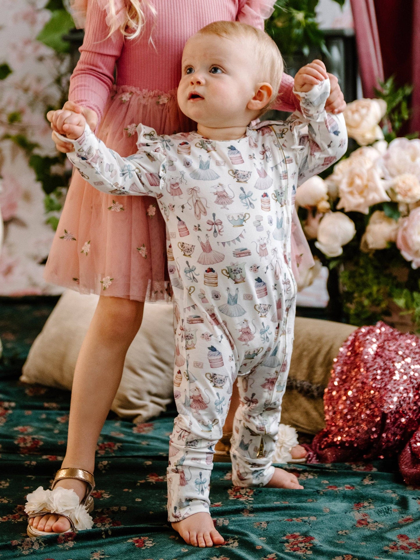 'Mini Party' Precious Frill Coverall Onesie