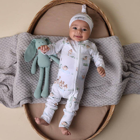 Snuggle Hunny - Duck Pond Organic Snugglesuit Convertible Romper
