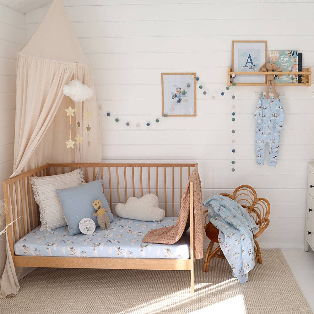 Snuggle Hunny - Taking Flight Organic Fitted Cot Sheet