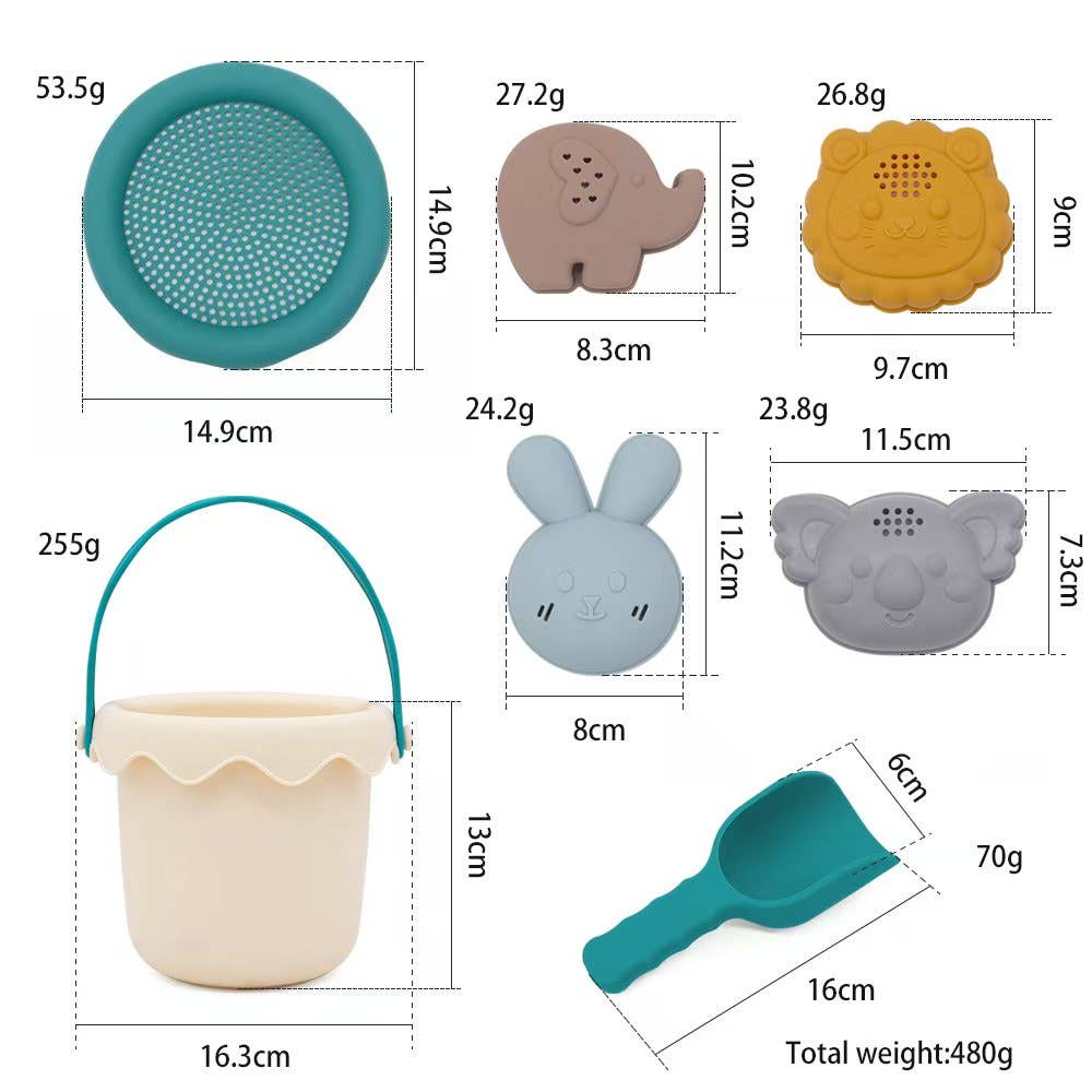 ToysLink - Silicone Beach Bucket Playset