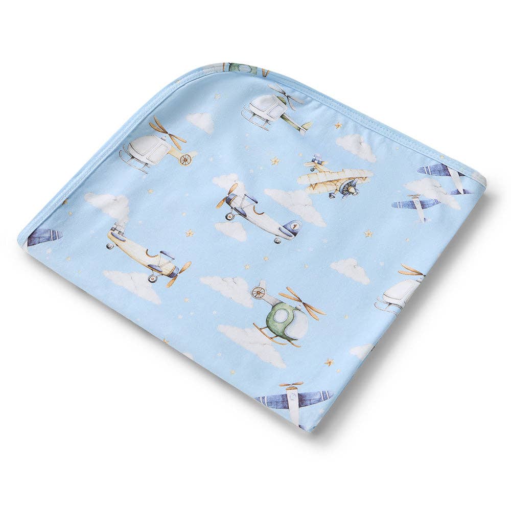 Snuggle Hunny - Taking Flight Organic Jersey Wrap & Beanie Set