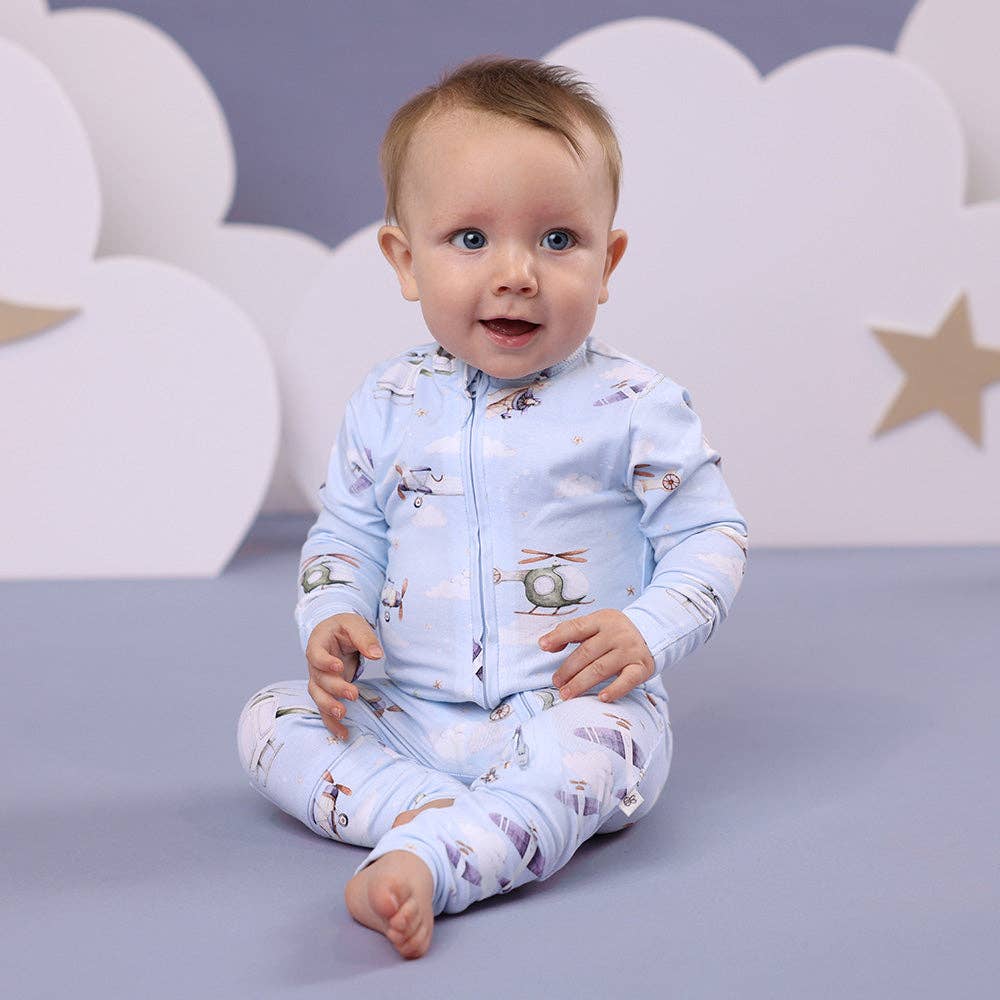 Snuggle Hunny - Taking Flight Organic Snugglesuit Convertible Romper