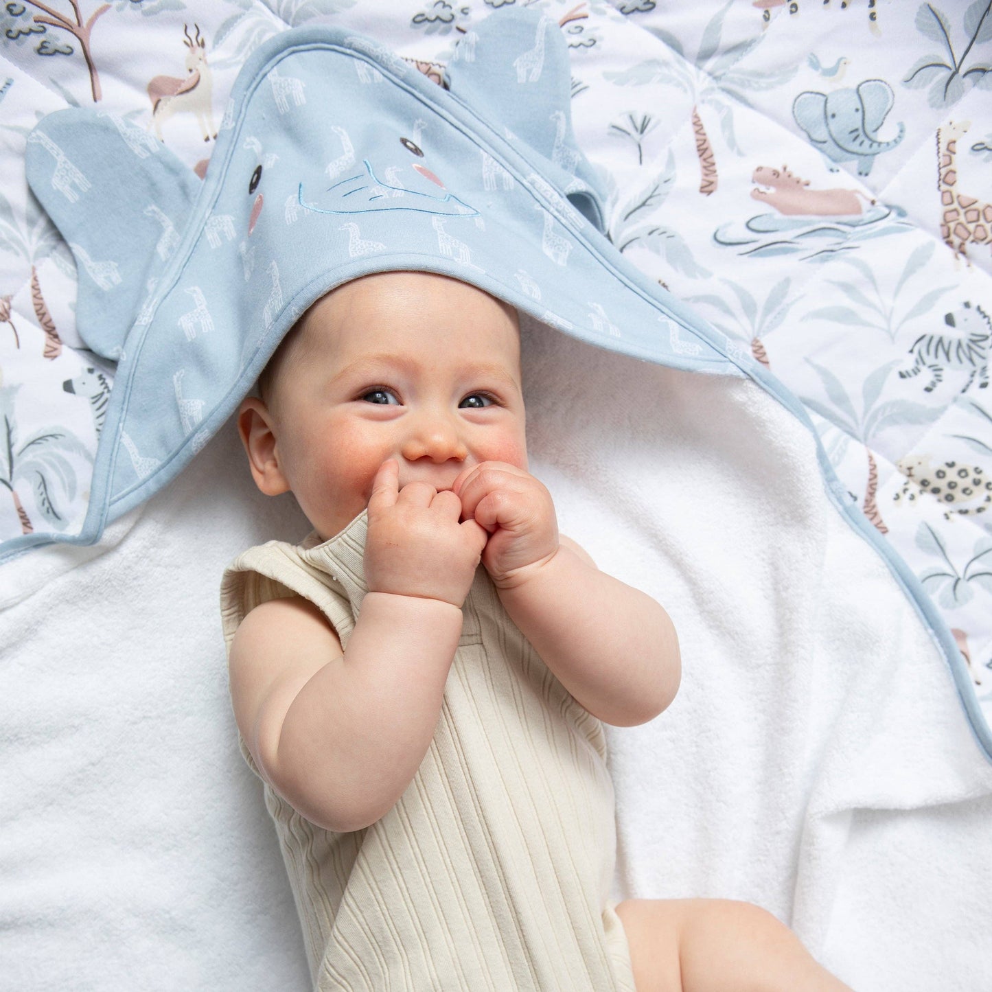 Living Textiles - Hooded Towel- Elephant - Wild Safari