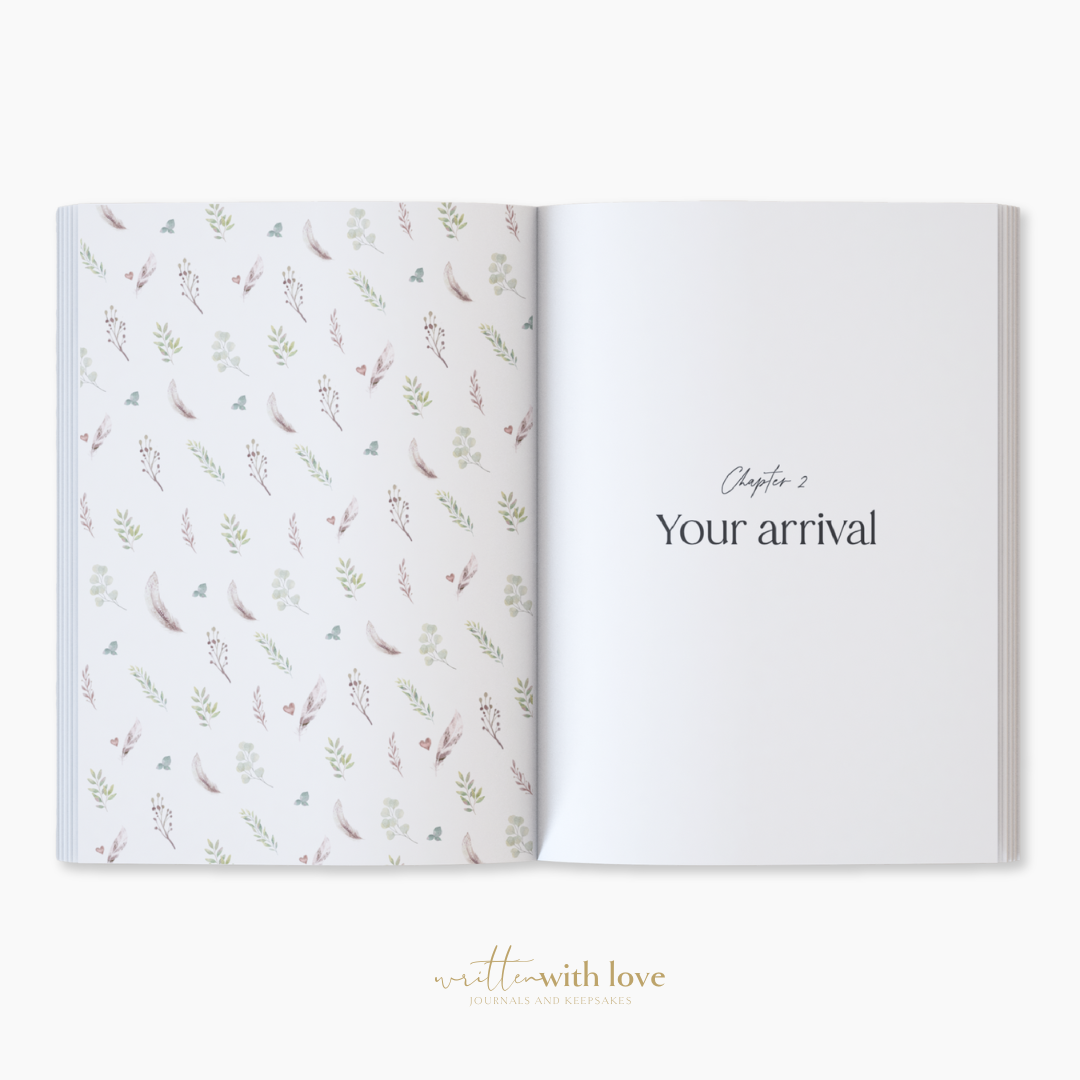 Written With Love - Baby Memory Book with Keepsake Box - Peony Pink