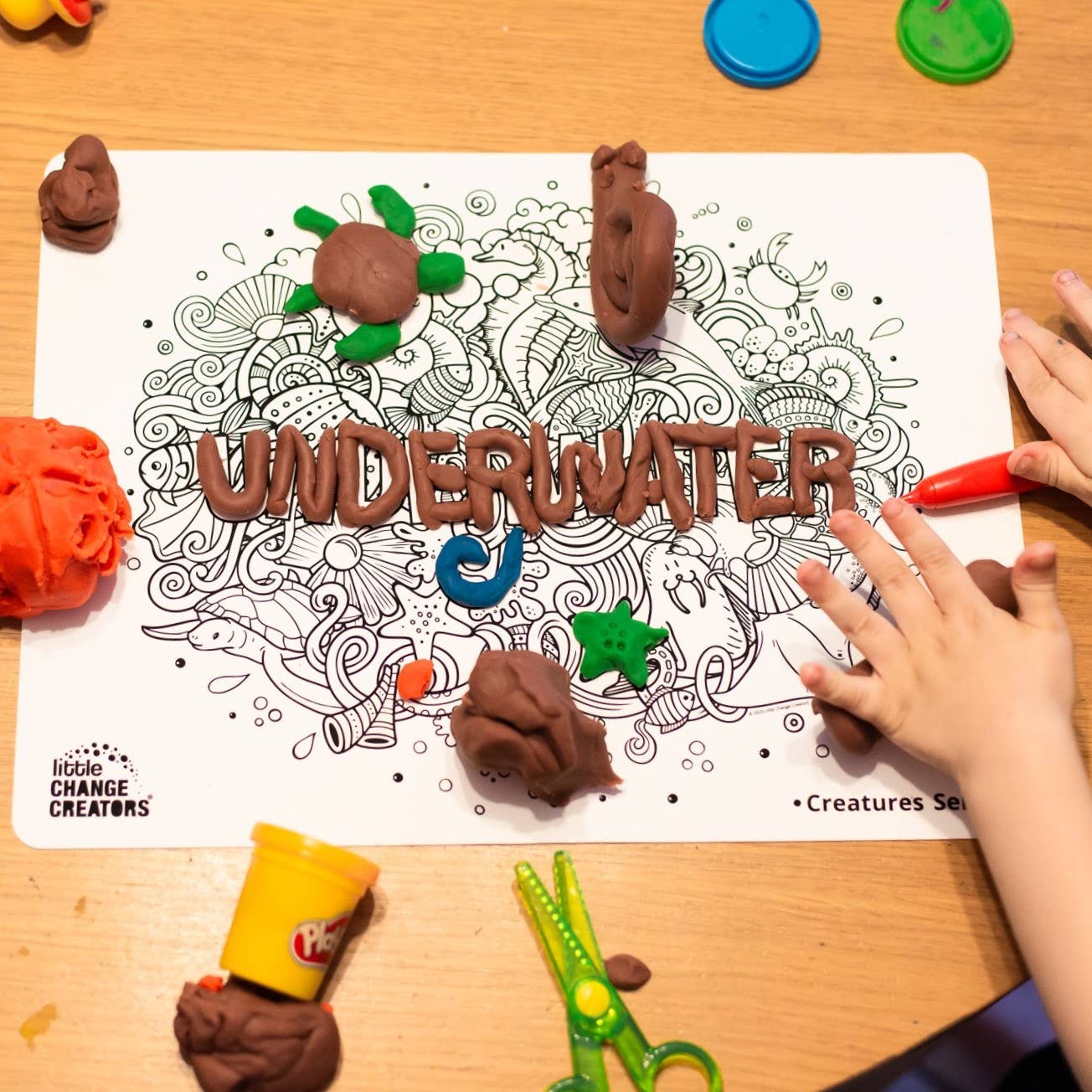 Little Change Creators - UNDERWATER | Wipeable Colouring Mat + Pens Set