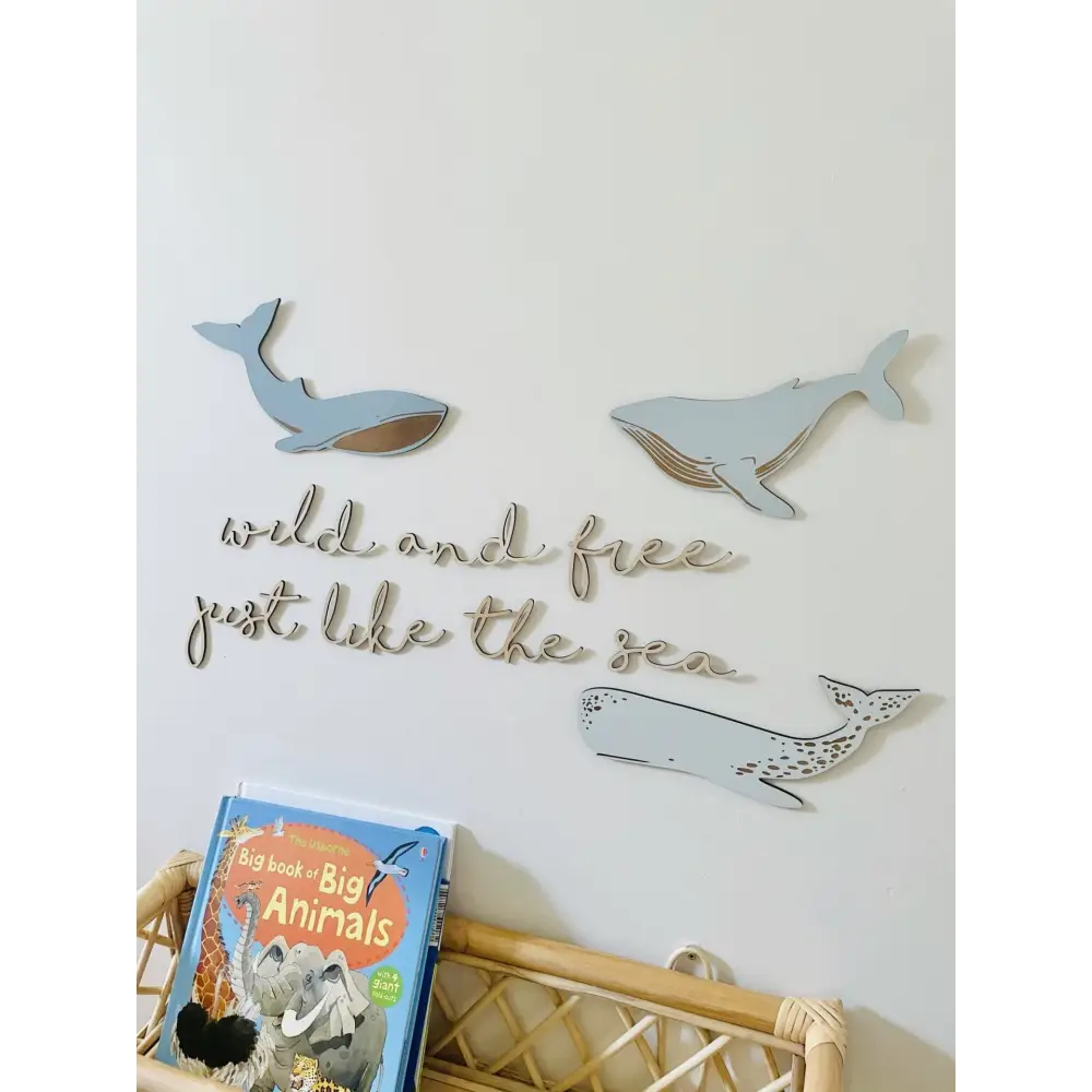Timber Tinkers - Large Whale Decals Blue Skies