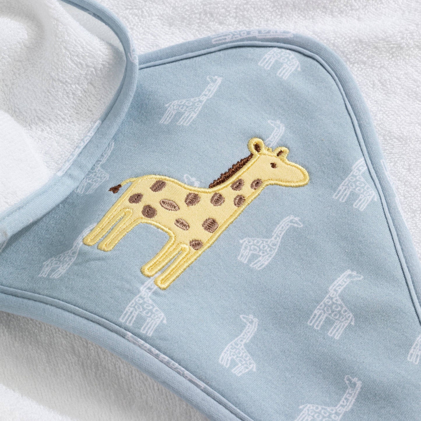 Living Textiles - Hooded Towel- Giraffe Applique - Wild Safari