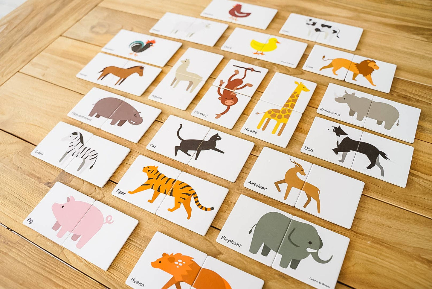 Learn and Grow Toys - Learn & Grow Magnetic Tile Topper - Duo Animal Puzzle Pack