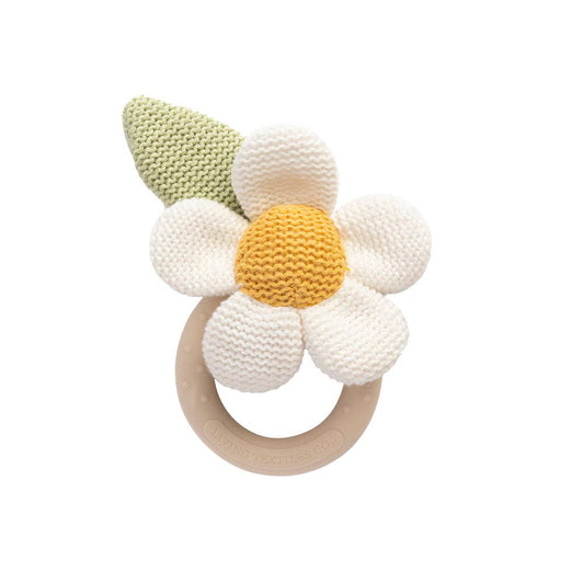 Living Textiles - Daisy Teething Ring Rattle - Whimsical Wonderland