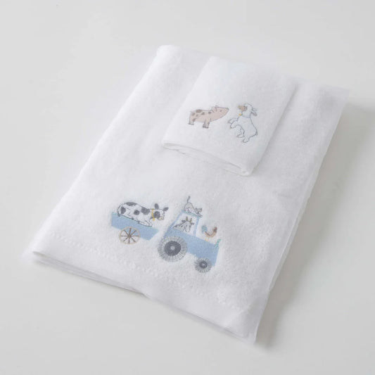 Jiggle & Giggle - Farm Fun Bath Towel & Face Washer in Organza Bag