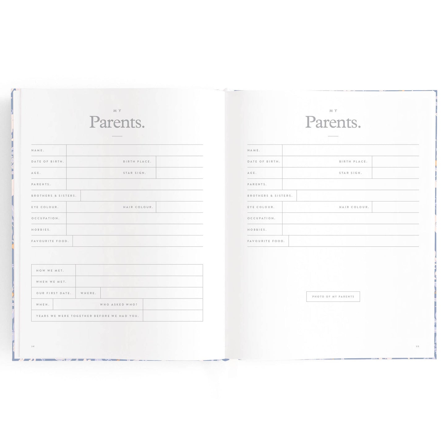 Fox & Fallow - Baby Book Forest Friends Cornflower