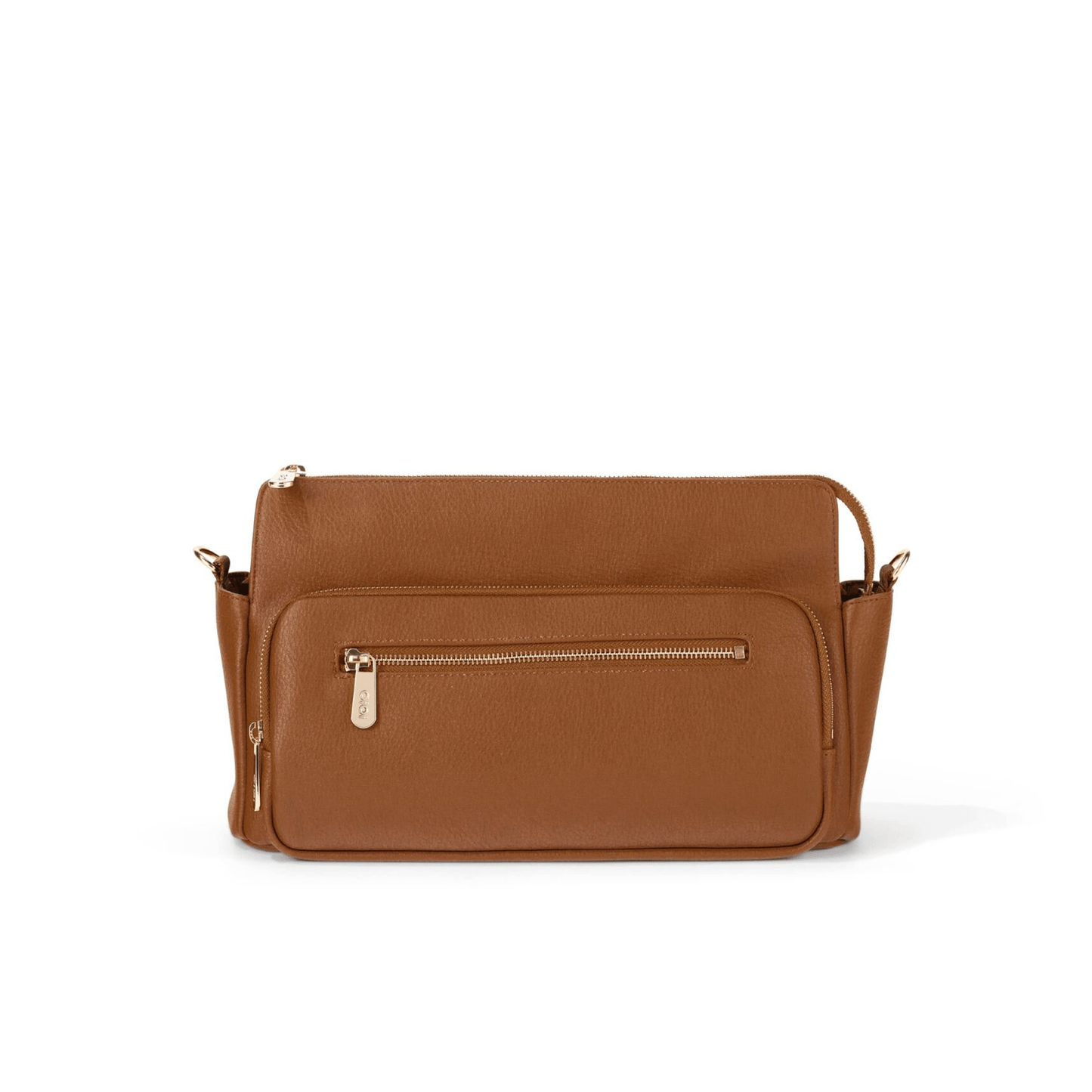 OiOi - Multitasker Pram Caddy - Chestnut Brown Vegan Leather