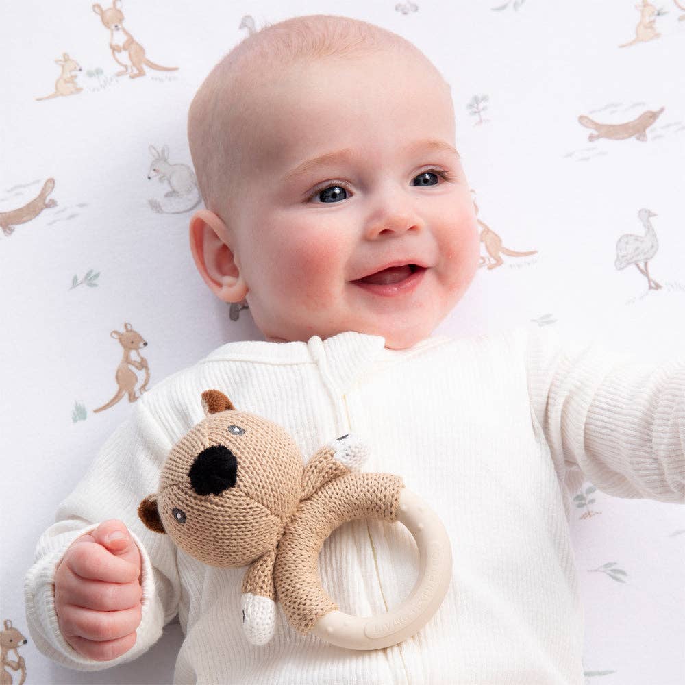 Living Textiles - Ring Rattle - Wombat