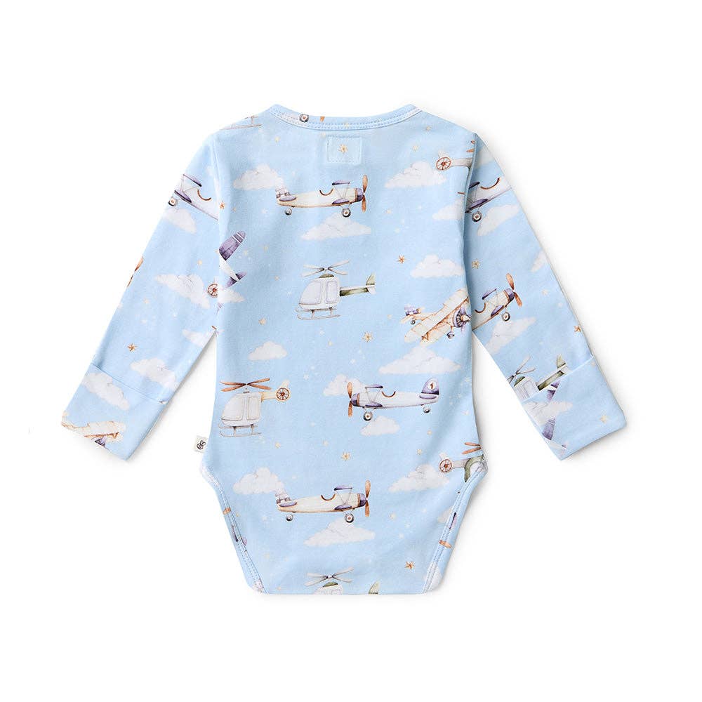 Snuggle Hunny - Taking Flight Long Sleeve Organic Bodysuit