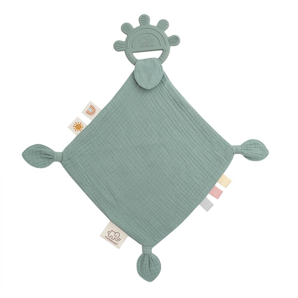 Silicone Muslin Comfort Teether - Sage