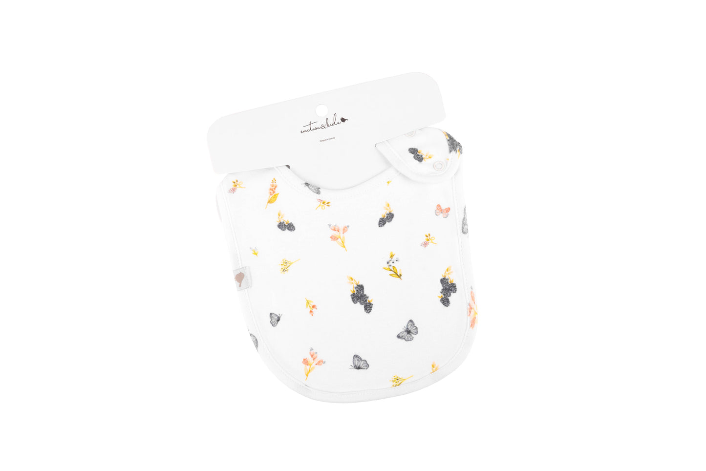 Emotion & Kids - Berries & Butterflied Organic Cotton Bib