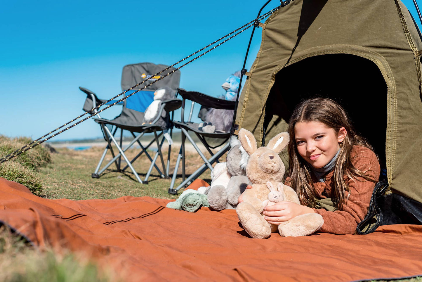 OB Designs Australia - Kip Kangaroo & Baby Joey – Soft Toy (Vegan Angora) 17" / 43c