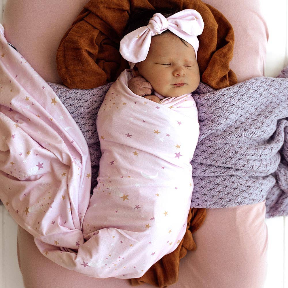 Snuggle Hunny - Twinkle Organic Jersey Wrap & Topknot Set