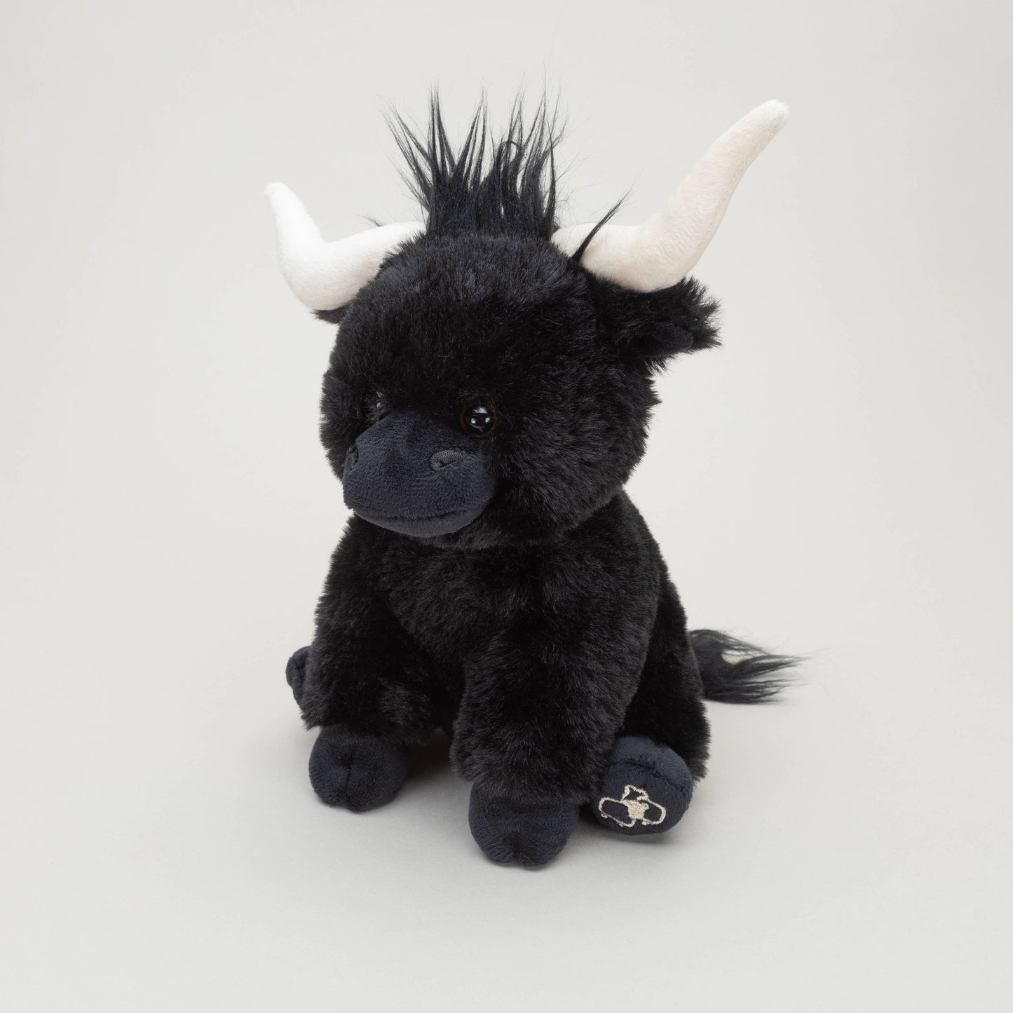 Longhorn Black Highland Cow 18cm Soft Plush Toy