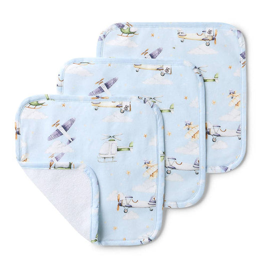 Snuggle Hunny - Taking Flight Organic Wash Cloths - 3 Pack