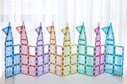 Learn and Grow Toys - Learn & Grow Magnetic Tiles - Pastel Builders Pack (112 Pc)