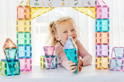 Learn and Grow Toys - Learn & Grow Magnetic Tiles - Pastel Builders Pack (112 Pc)