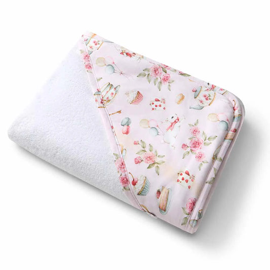 Snuggle Hunny - Alice's Tea Party Organic Hooded Baby Towel