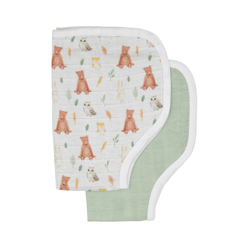 All4Ella - Burp Cloth 2pk - Forest Friends