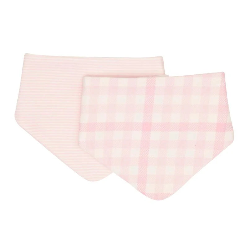 All4Ella - Bandana Bibs 2pk - Gingham Pink