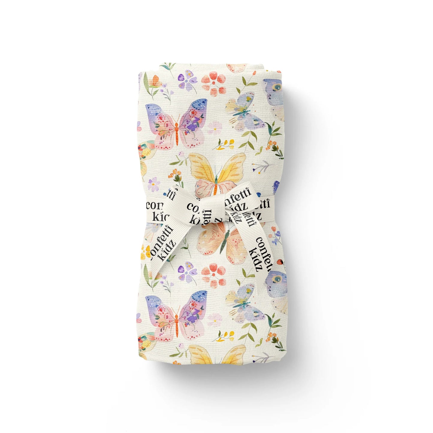 Confetti Kidz - Butterfly Blooms Organic Muslin Swaddle